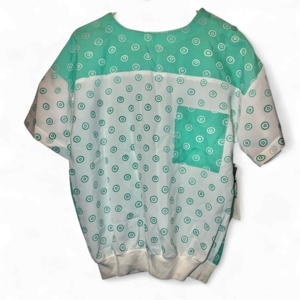 Vintage 70s Fashion‎ Spirit  Women Medium Mint Swirly 2 Piece Deadstock Pant Set - Picture 3 of 8